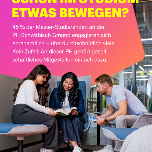 Schon im Studium etwas bewegen? An der PH Schwäbisch Gmünd geht das. 🤝 45 % der Masterstudierenden hier engagieren...
